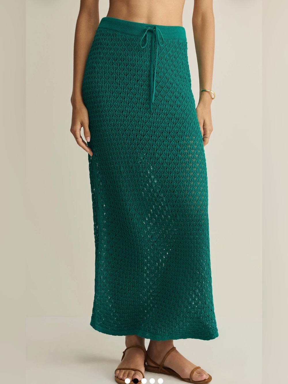 Z Supply Windswept Crochet Skirt Rainforest Green Size Medium